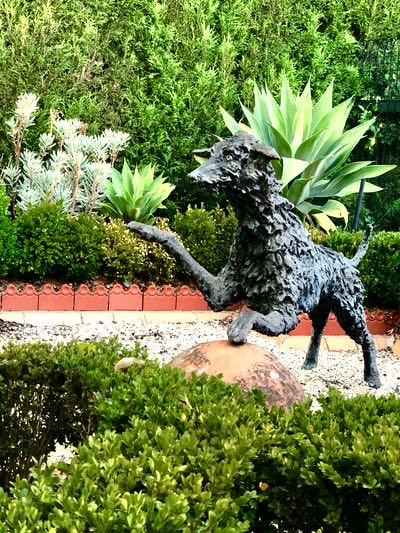 sensory garden dog sculpture